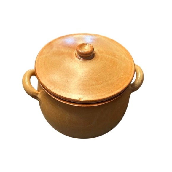 Vintage Piral Albisola Terracotta Casserole Bean Pot with Lid‎ Brown Hand Thrown - Picture 1 of 9